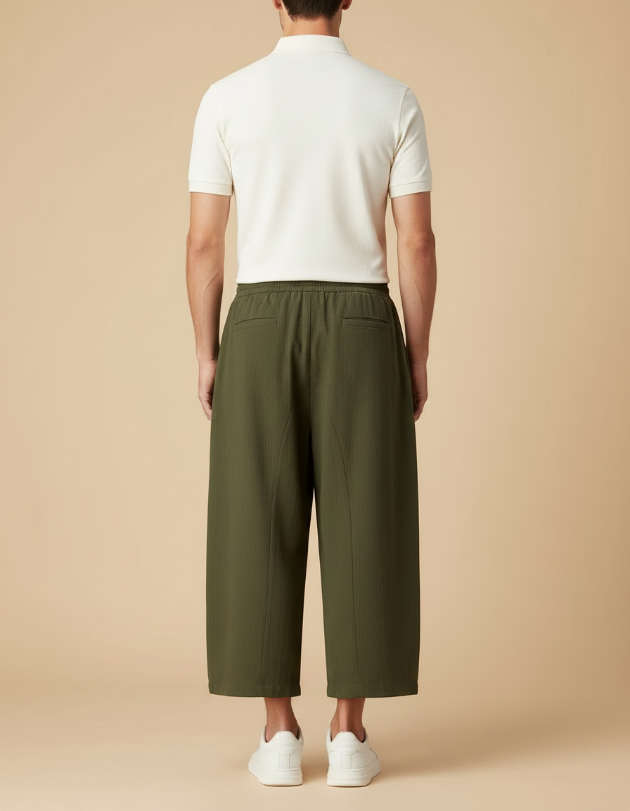 Pantalon Chino Kaki Ample Décontracté Léger Homme - Lin - vue 2