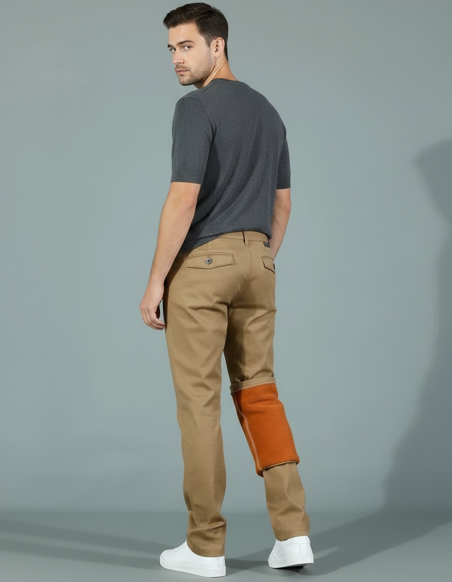 Pantalon Chino Flanelle - Beige Molleton - vue 2