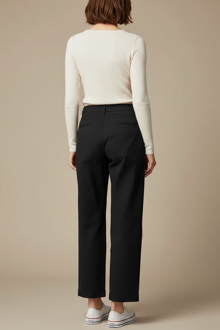 Femme Pantalon Chino - Noir Gabardine - vue 2
