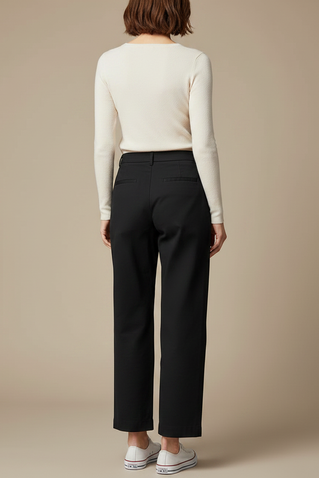 Femme Pantalon Chino - Noir Gabardine - vue 2