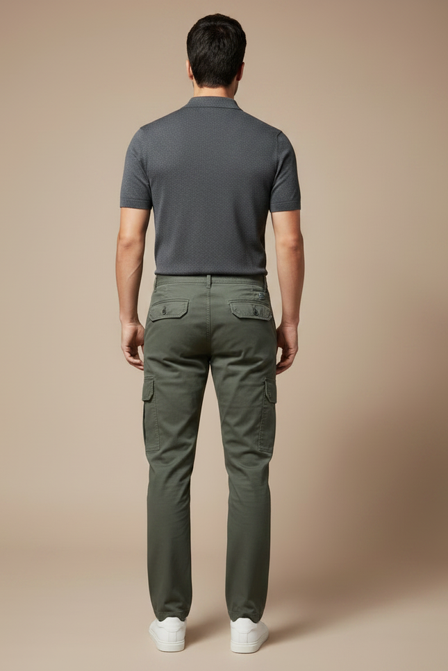 Pantalon Chino Cargo - Kaki Gabardine - vue 2