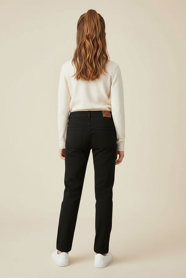 Pantalon Chino Noir Coton Droit Enfant - vue 2