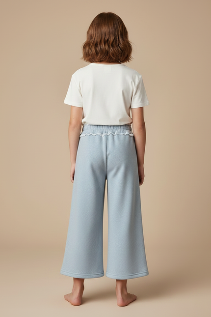 Pantalon Chino Bleu Ciel Ample Velours Enfant - Molleton - vue 2