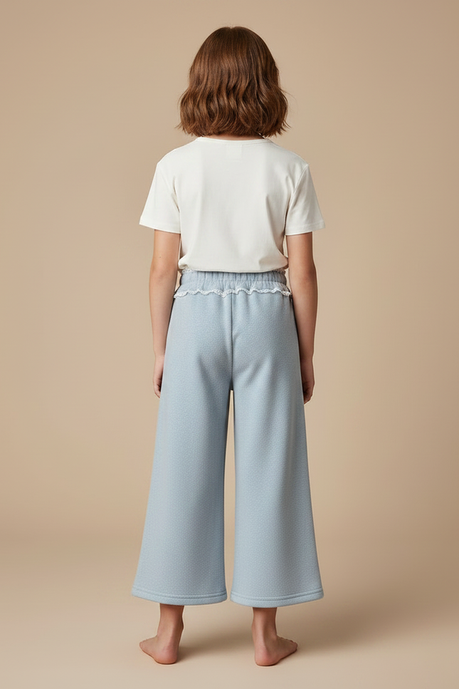 Pantalon Chino Bleu Ciel Ample Velours Enfant - Molleton - vue 2