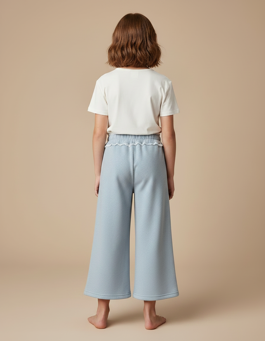 Pantalon Chino Bleu Ciel Ample Velours Enfant - Molleton - vue 2
