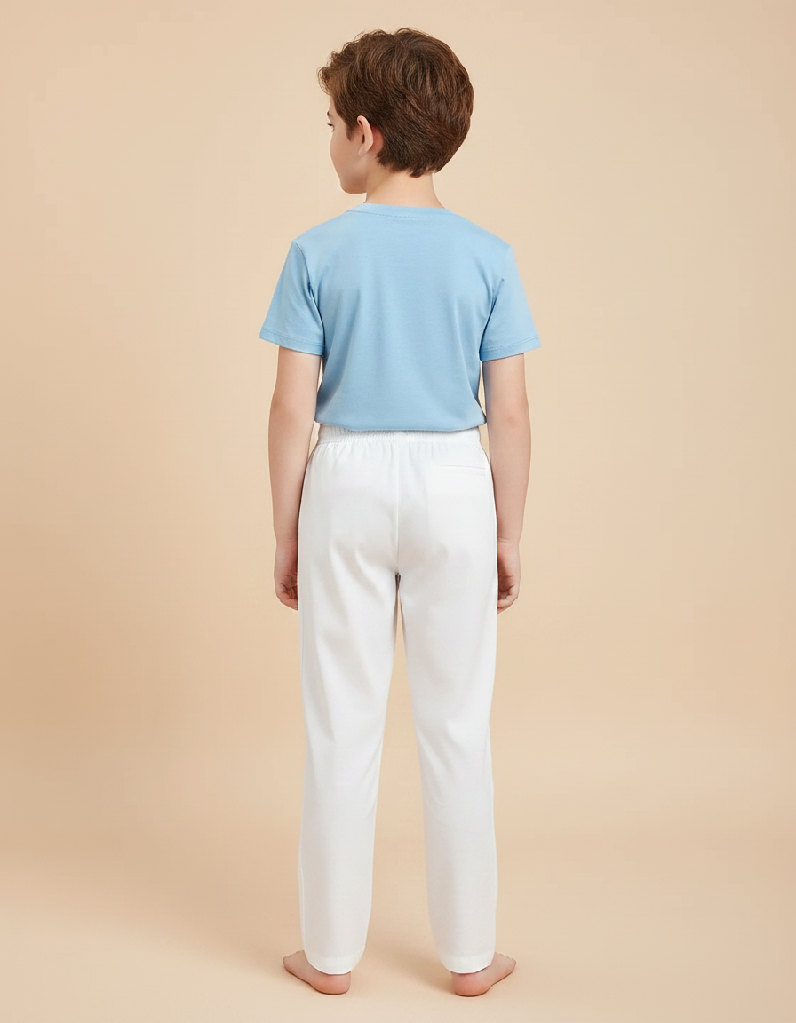 Pantalon Chino Garçon Blanc Droit - Coton - vue 2