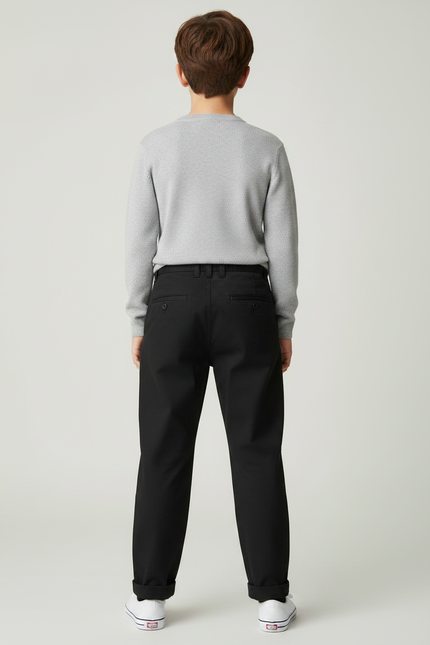 Pantalon Chino Skate - Noir Coton - vue 2