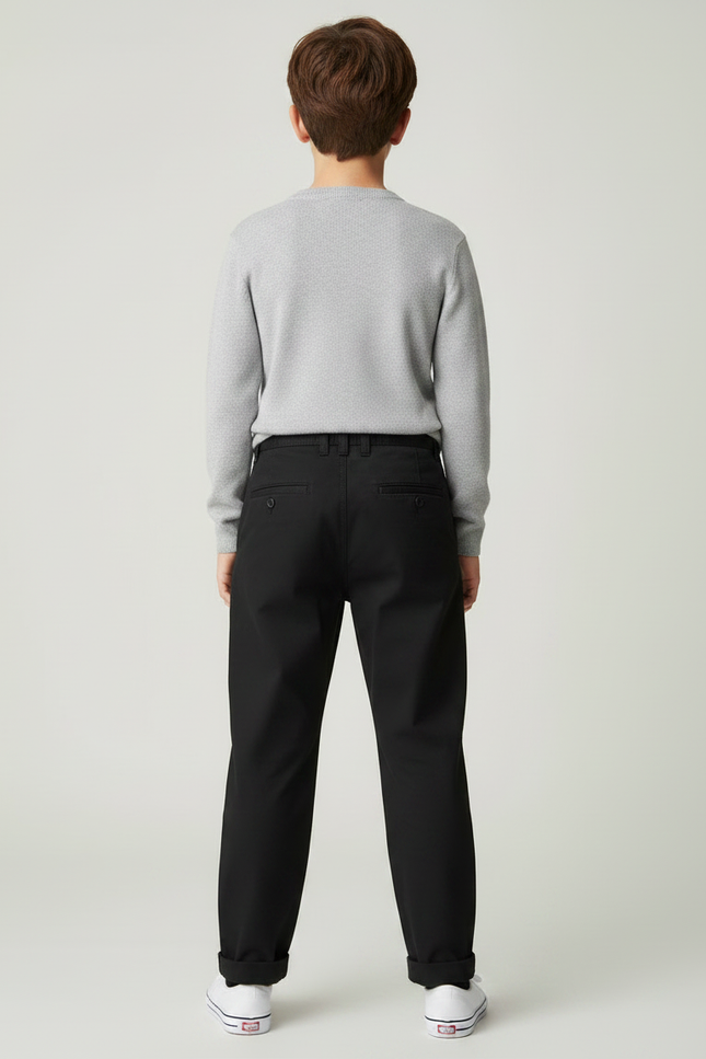 Pantalon Chino Skate - Noir Coton - vue 2