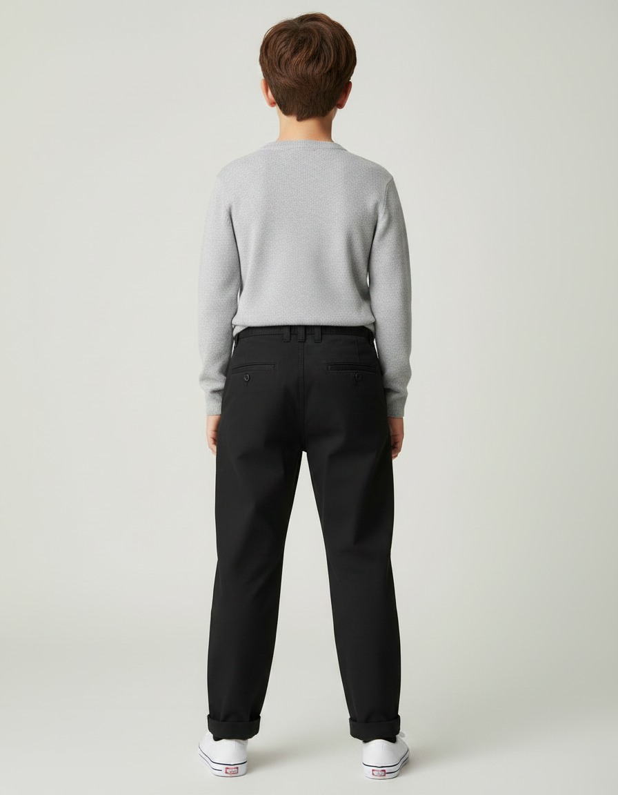 Pantalon Chino Skate - Noir Coton - vue 2