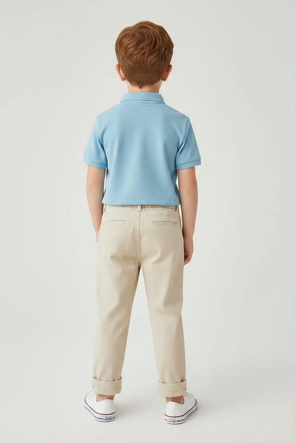 Pantalon Chino Beige Coton Décontracté Enfant - Gabardine - vue 2