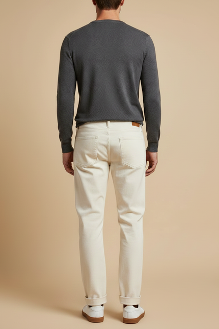 Pantalon Chino Homme Beige Regular - Gabardine - vue 2