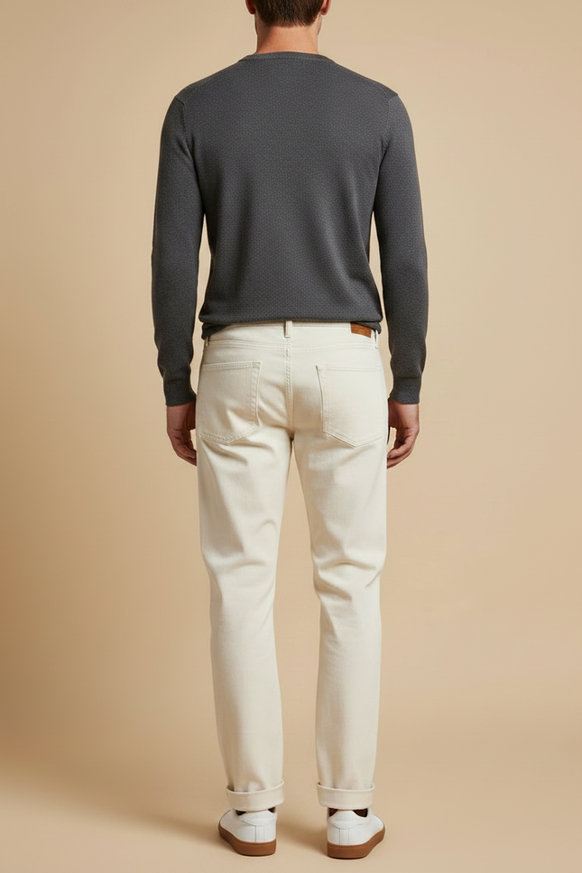 Pantalon Chino Homme Beige Regular - Gabardine - vue 2