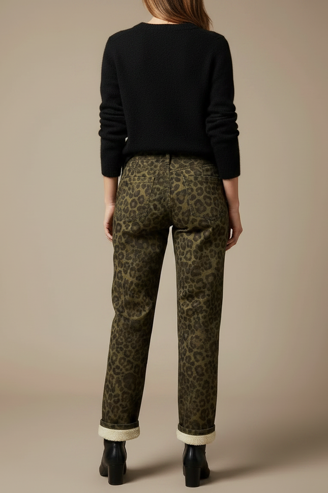 Pantalon Chino Imprime - Kaki Coton - vue 2