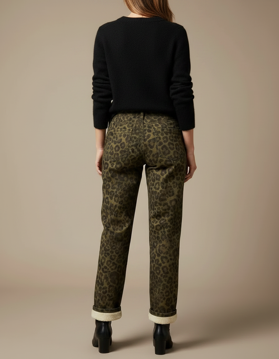 Pantalon Chino Imprime - Kaki Coton - vue 2