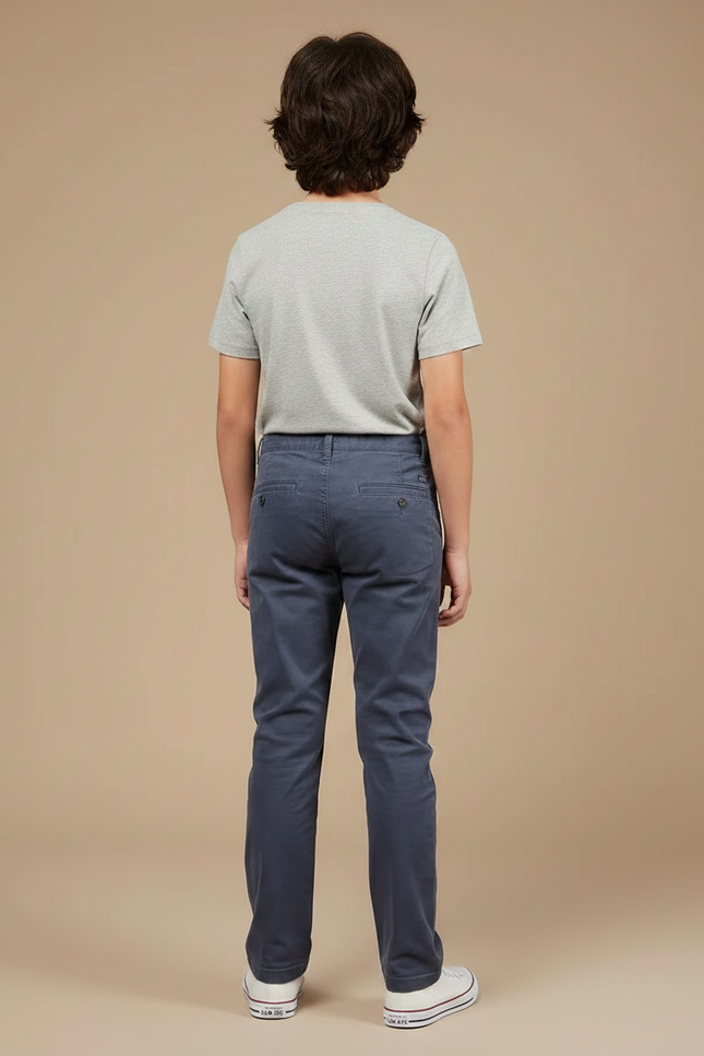 Pantalon Chino Bleu Marine Coton Slim Enfant - vue 2