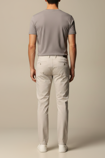 Pantalon Chino Beige Coton Droit Décontracté Homme - Gabardine - vue 2