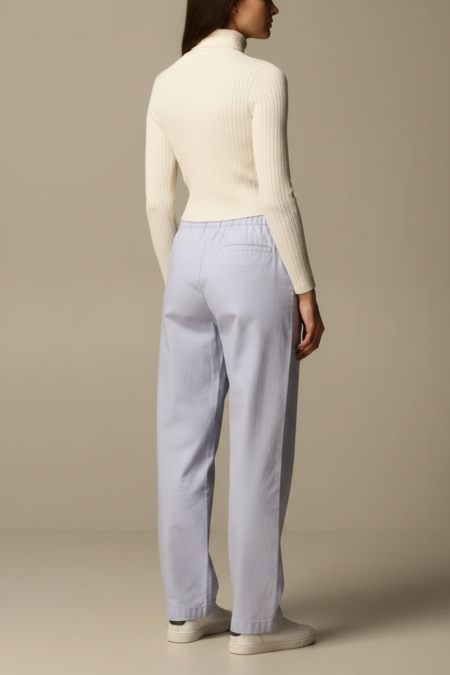 Pantalon Chino Bleu Clair Ample Décontracté Coton - vue 2