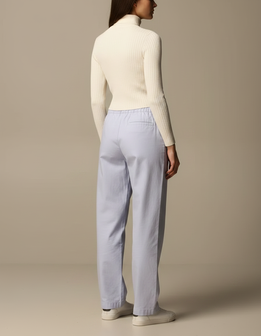 Pantalon Chino Bleu Clair Ample Décontracté Coton - vue 2