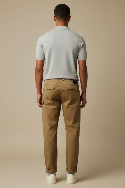 Pantalon Cargo Chino - Kaki Gabardine - vue 2