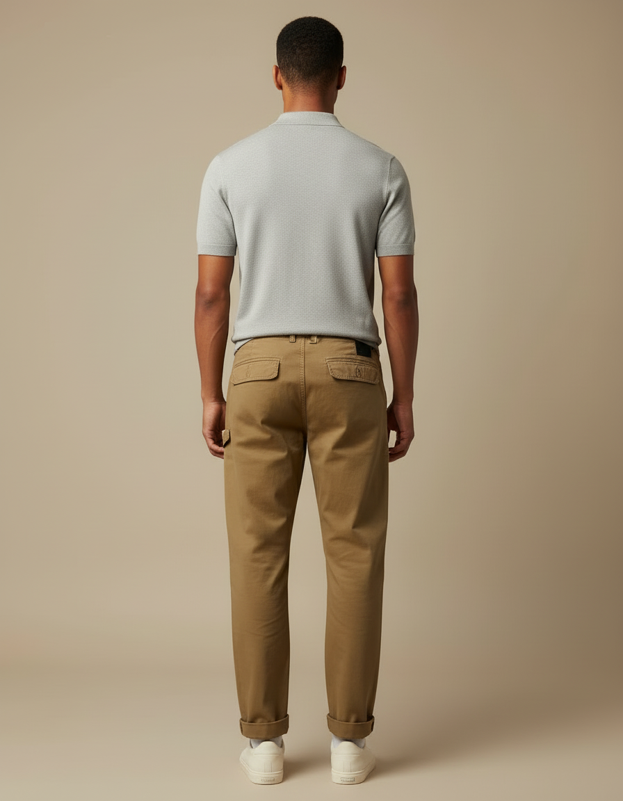 Pantalon Cargo Chino - Kaki Gabardine - vue 2
