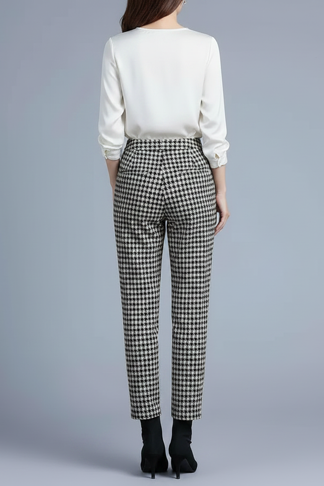 Pantalon Chino Femme Carreaux - Imprimé Tweed - vue 2