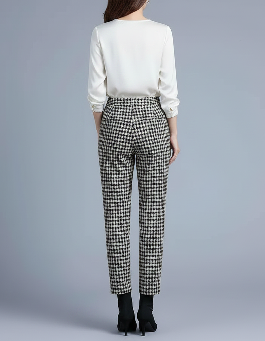 Pantalon Chino Femme Carreaux - Imprimé Tweed - vue 2