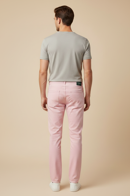 Pantalon Jean Chino - Rose Gabardine - vue 2