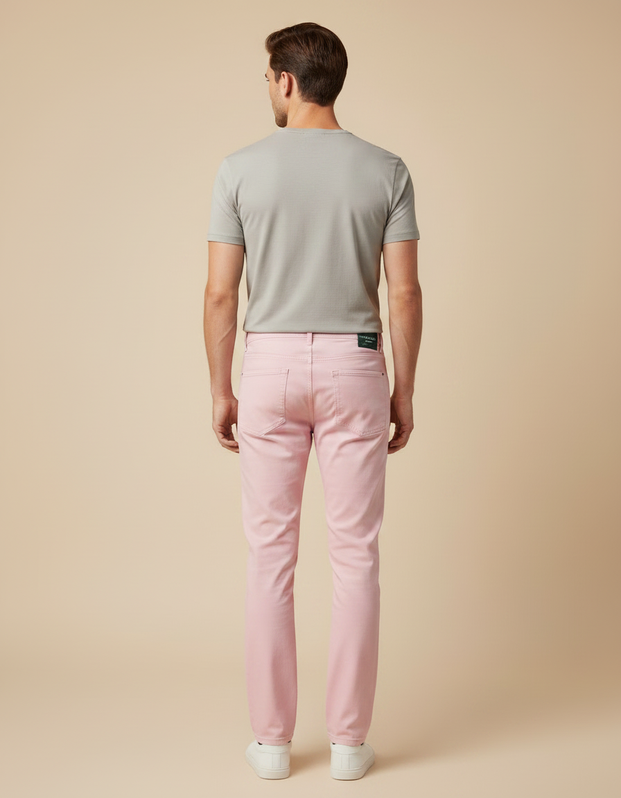 Pantalon Jean Chino - Rose Gabardine - vue 2
