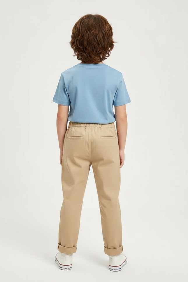 Pantalon Chino Beige Décontracté Coton Garçon - vue 2