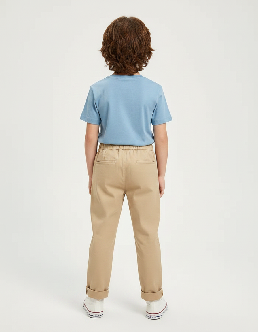 Pantalon Chino Beige Décontracté Coton Garçon - vue 2