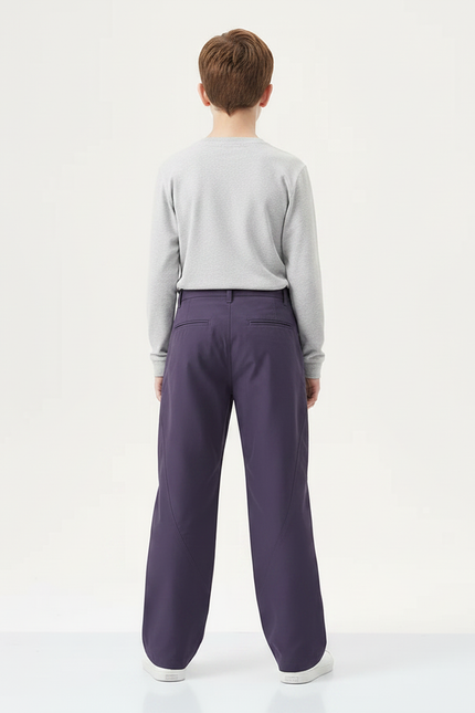 Pantalon Chino Violet Ample Cargo Décontracté Garçon - Gabardine - vue 2