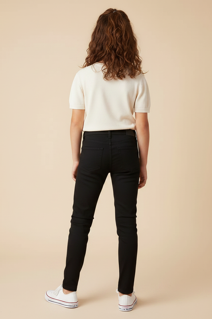Pantalon Chino Noir Slim Coton Enfant Décontracté - vue 2