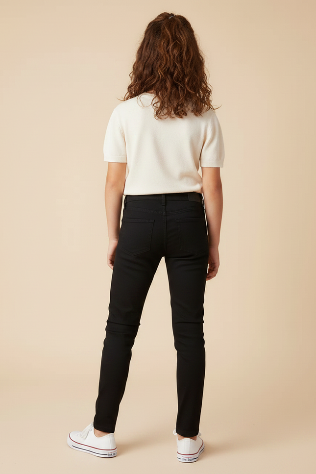 Pantalon Chino Noir Slim Coton Enfant Décontracté - vue 2