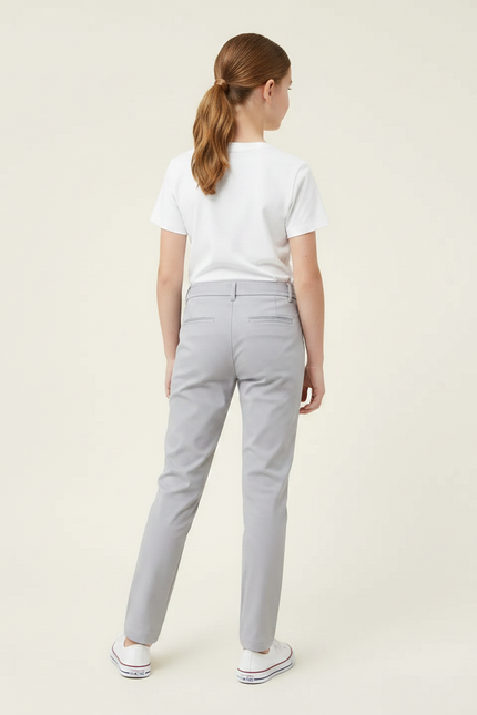 Pantalon Chino Gris Slim Stretch Enfant Décontracté - Gabardine - vue 2