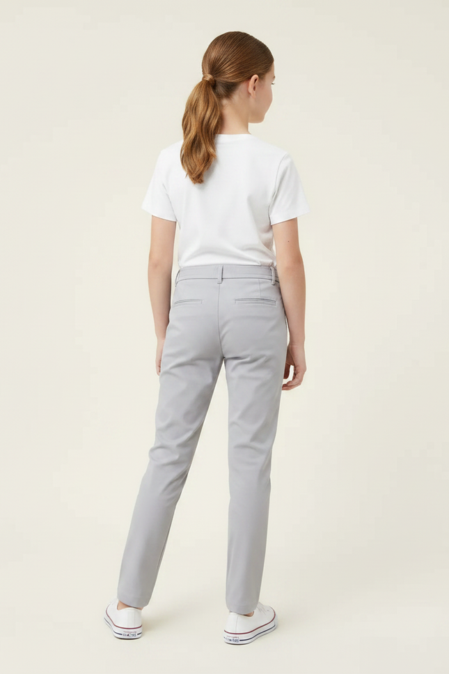 Pantalon Chino Gris Slim Stretch Enfant Décontracté - Gabardine - vue 2