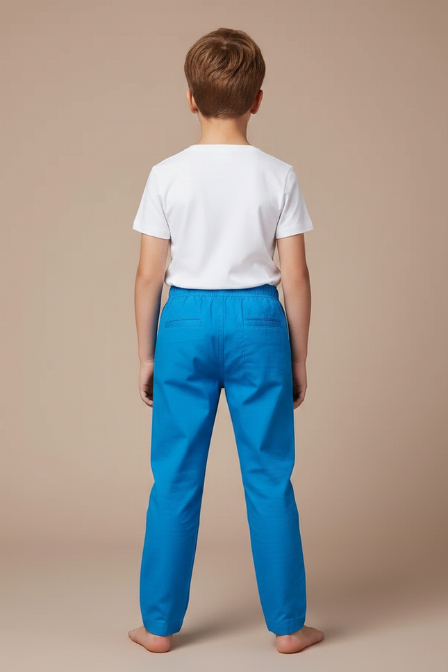 Pantalon Chino Bleu Coton Ample Enfant Décontracté - vue 2