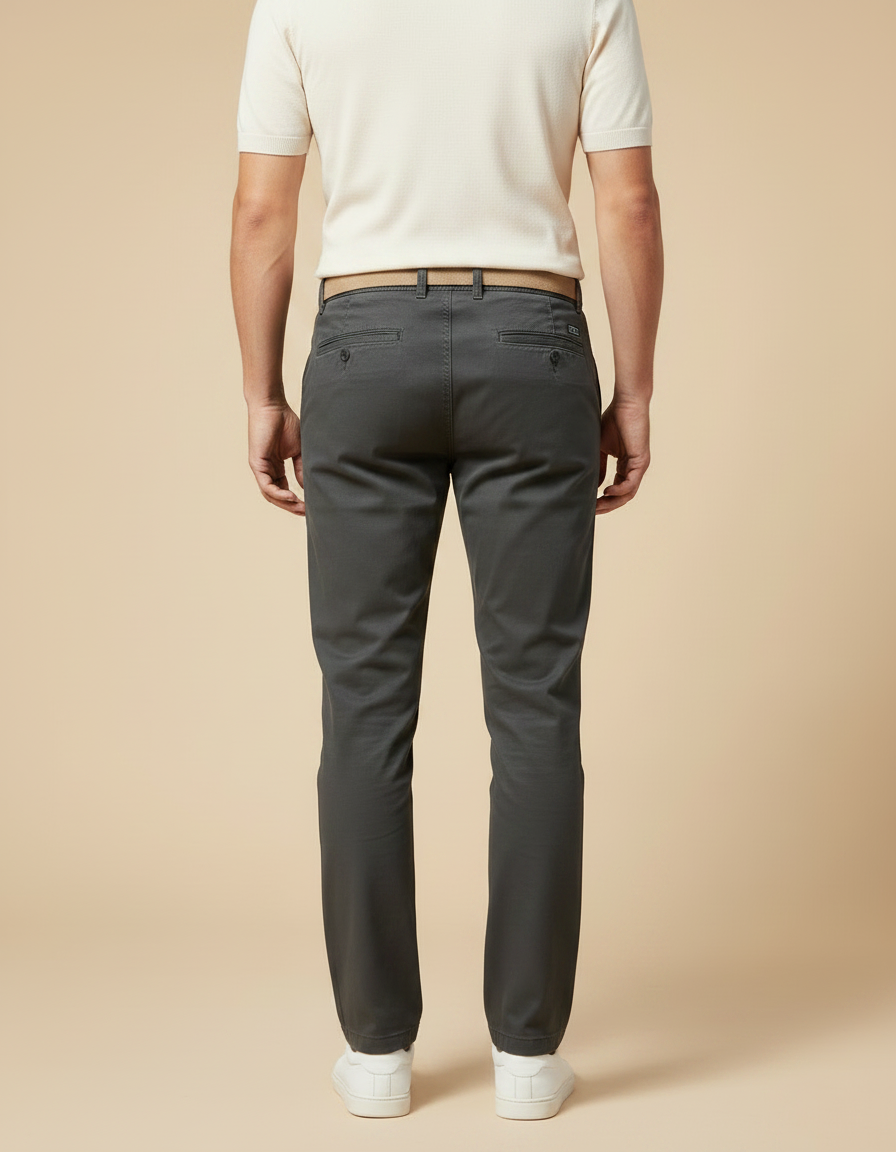 Pantalon Chino Slim Gris - Coton - vue 2