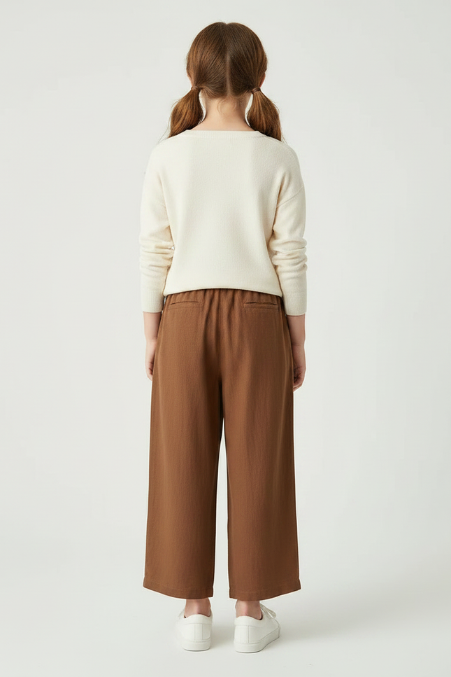 Pantalon Chino Marron Ample Lin Enfant - vue 2