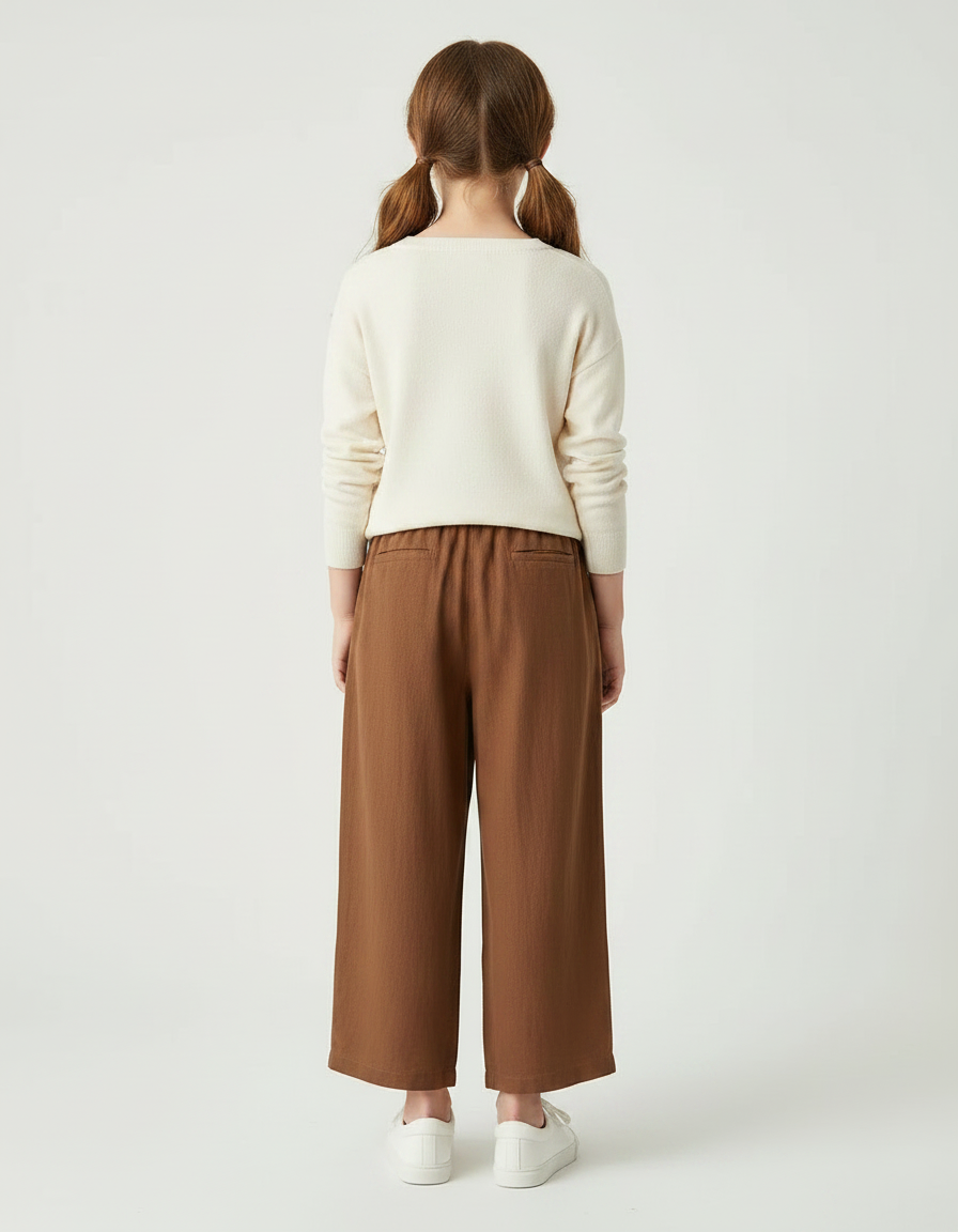 Pantalon Chino Marron Ample Lin Enfant - vue 2