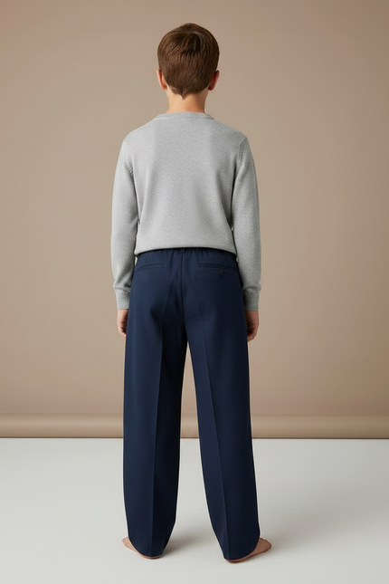 Pantalon Chino Bleu Marine Ample Coton Enfant - vue 2