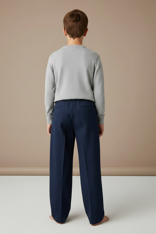 Pantalon Chino Bleu Marine Ample Coton Enfant - vue 2
