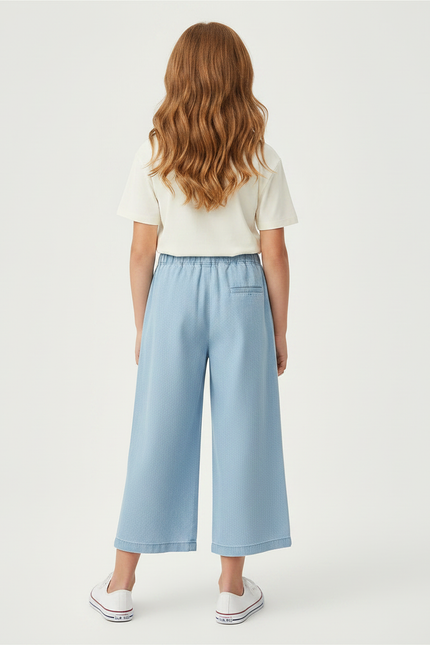 Pantalon Chino Bleu Clair Ample Léger Enfant Décontracté - Jean - vue 2