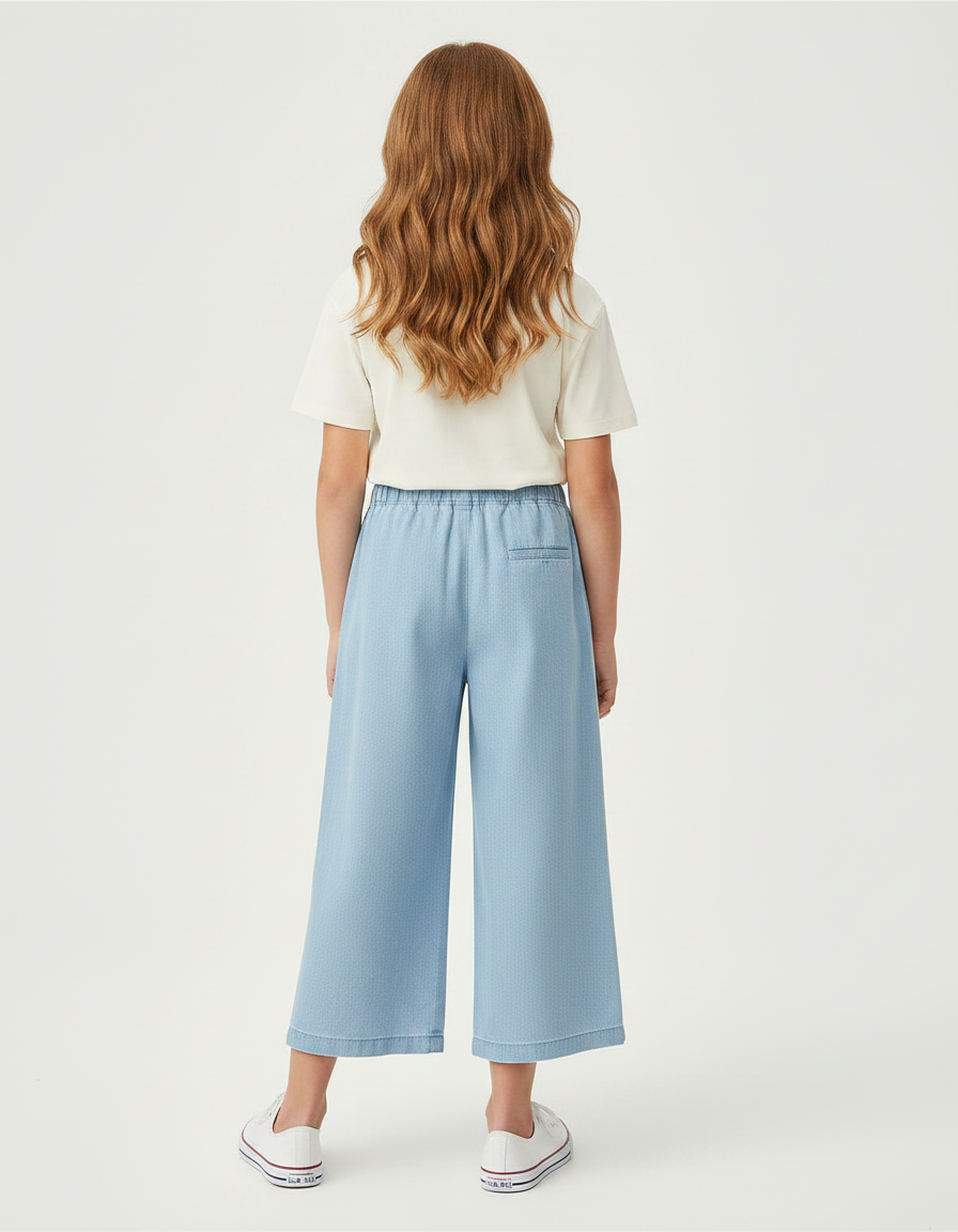 Pantalon Chino Bleu Clair Ample Léger Enfant Décontracté - Jean - vue 2