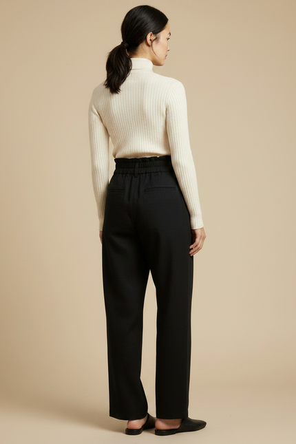 Pantalon Chino Fluide - Noir Gabardine - vue 2