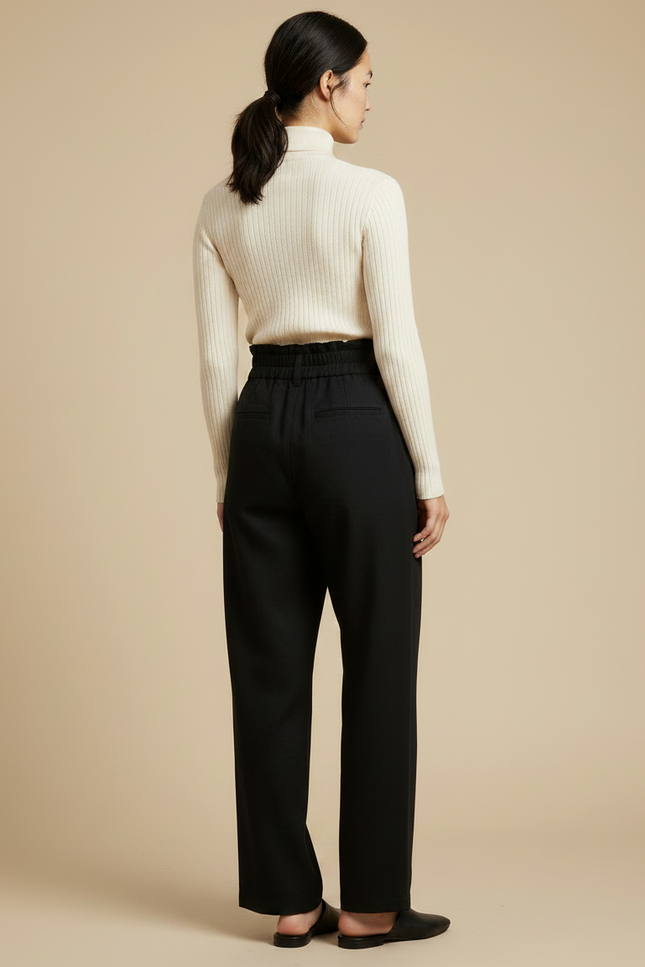 Pantalon Chino Fluide - Noir Gabardine - vue 2