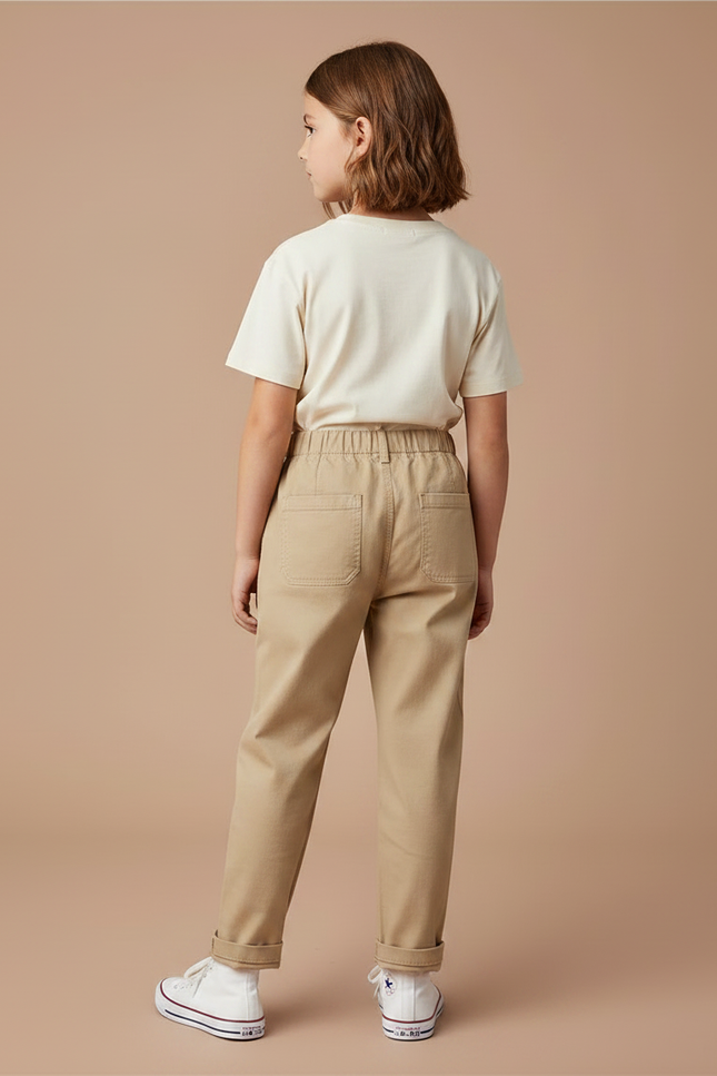 Pantalon Chino Beige Coton Droit Décontracté Enfant - vue 2