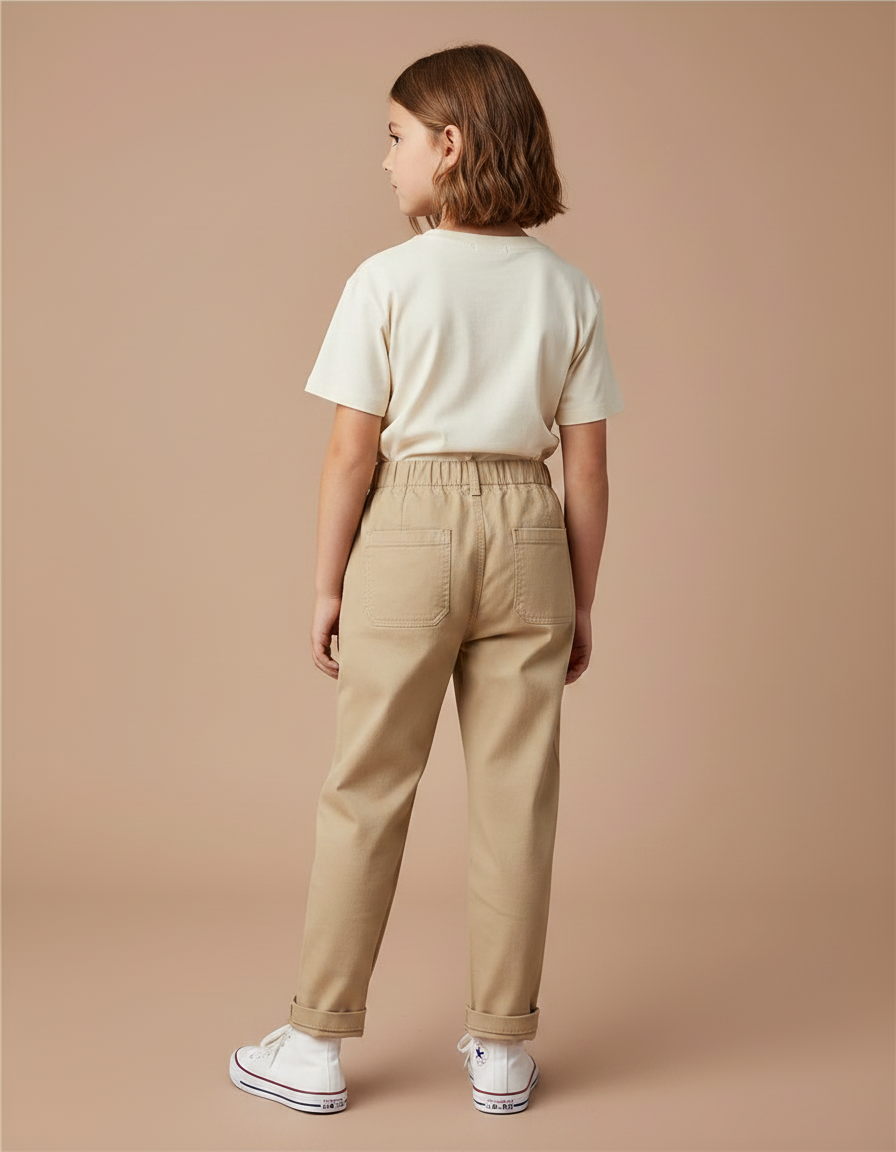 Pantalon Chino Beige Coton Droit Décontracté Enfant - vue 2