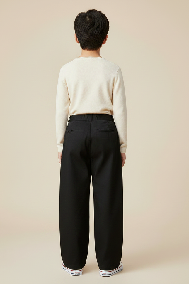 Pantalon Chino Noir Ample Coton Enfant - vue 2
