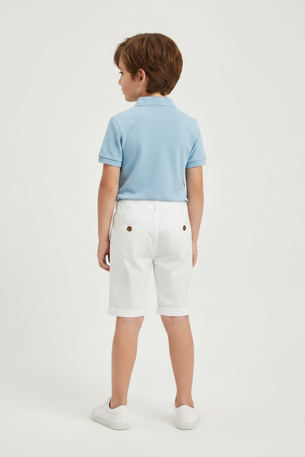 Pantalon Chino Blanc Coton Garçon Décontracté Court - vue 2