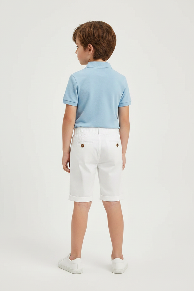 Pantalon Chino Blanc Coton Garçon Décontracté Court - vue 2